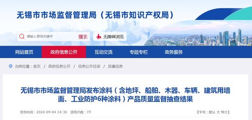 江蘇省無錫市市場監(jiān)督管理局發(fā)布涂料 含地坪 船舶 木器 車輛 建筑用墻面 工業(yè)防護6種涂料 產(chǎn)品質(zhì)量監(jiān)督抽查結果